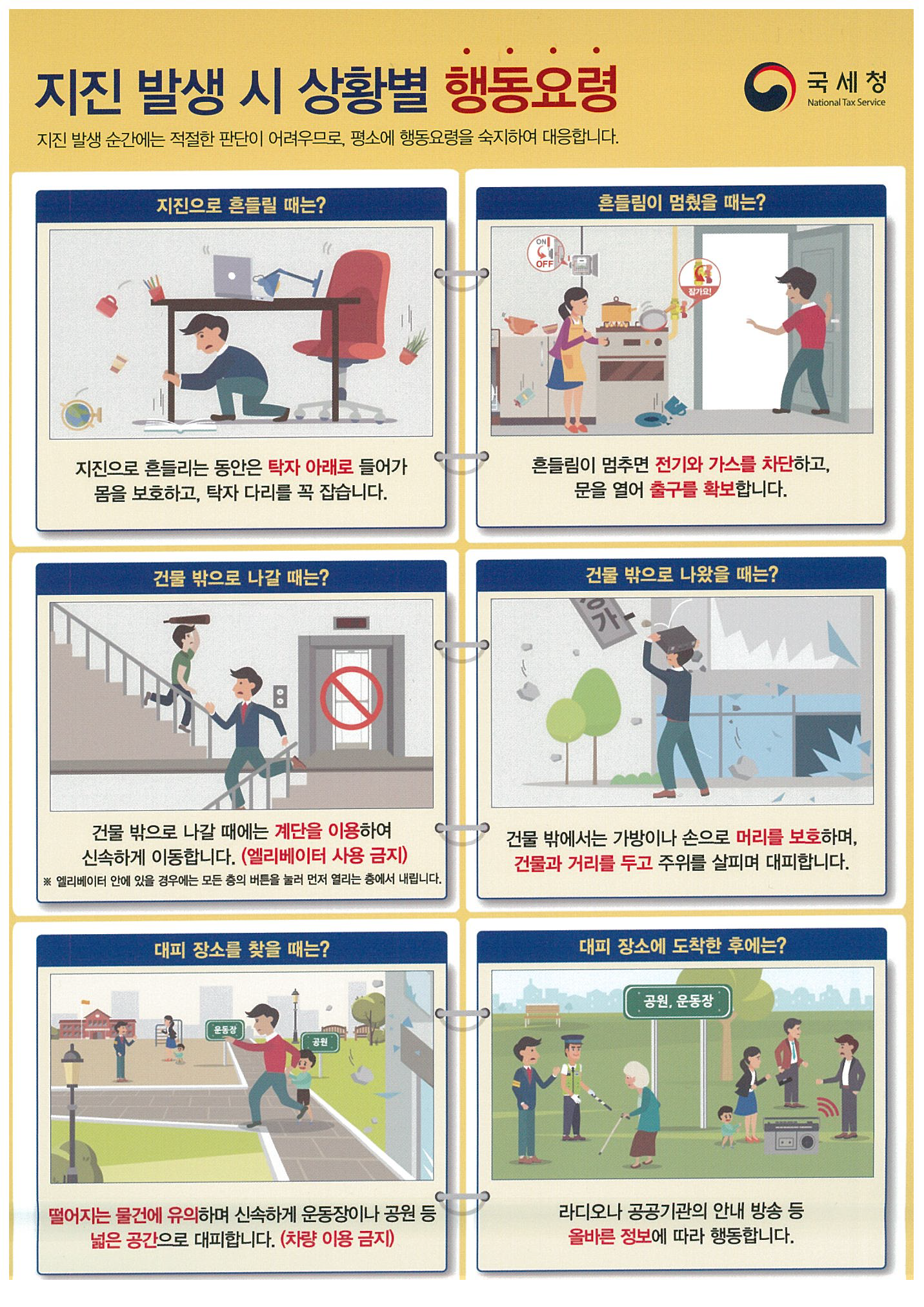 지진발생시 국민행동요령 이미지 1